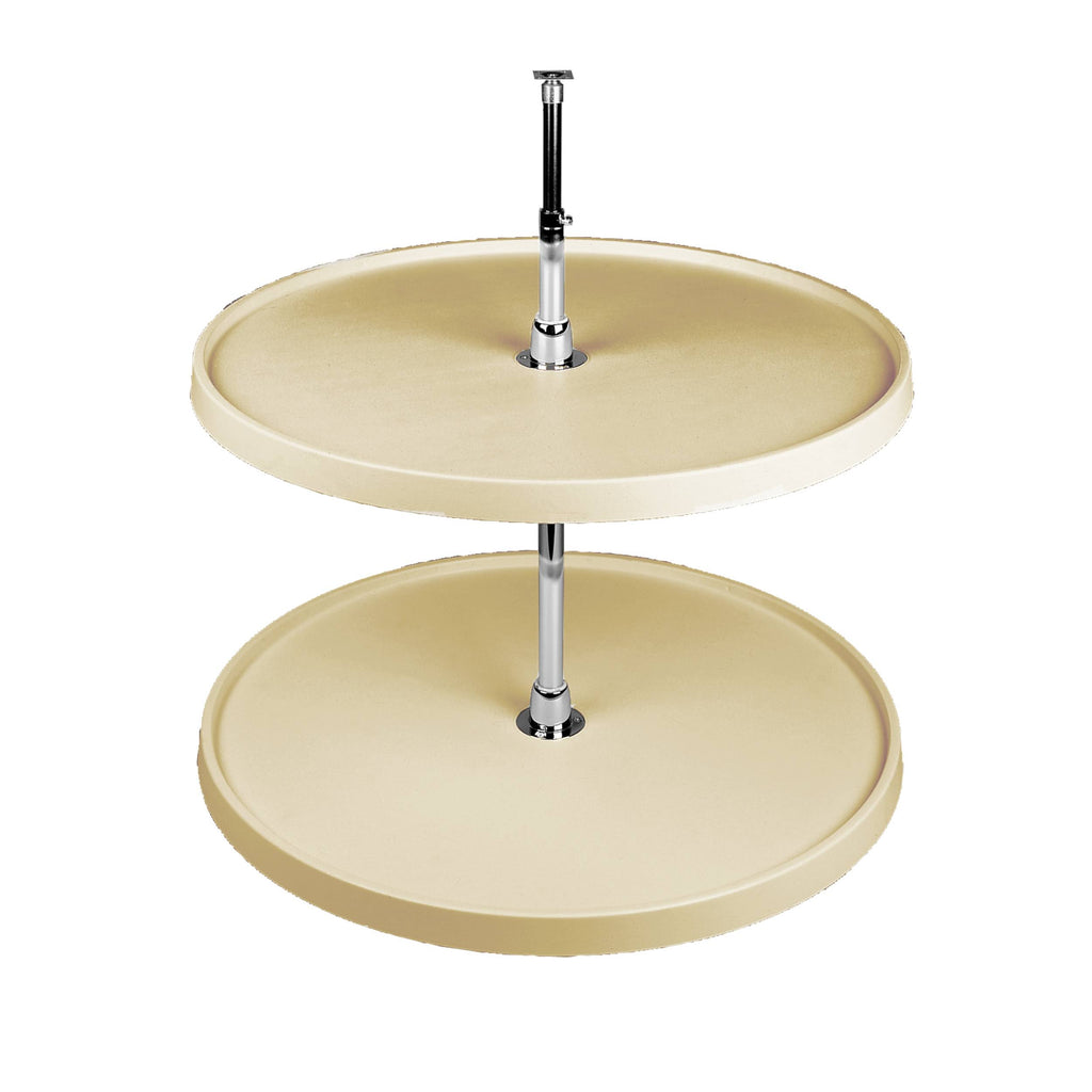 18x22 Almond Polymer Lazy Susan 2-Shelf J4583