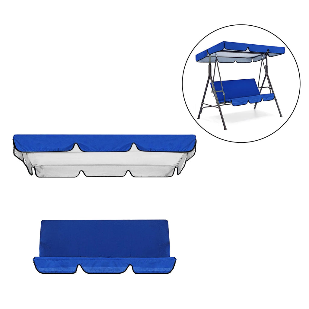 Blue Patio Swing Cushion Set for 3 Seater Swing Chairs C382