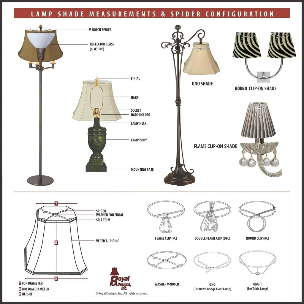 Beige Flare Bottom Outside Corner Scallop Lamp Shade, 10 x 18 x 13 I938437