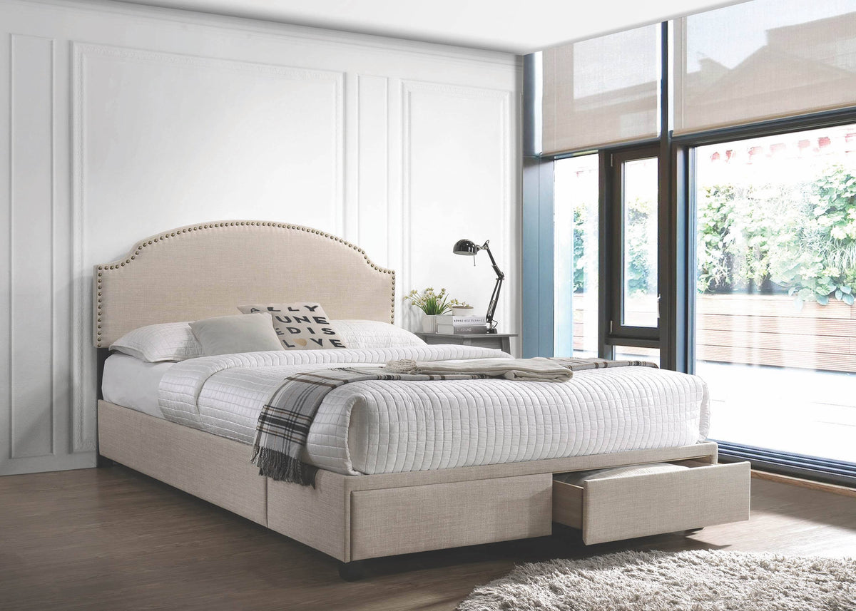 Beige King Storage Bed R18775