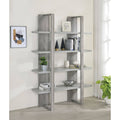 4-Shelf Two-Tone Bookcase Grey Driftwood Cement K336
