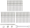 T316 Stainless Steel Cable Railing Hardware Kit, 32pcs 1/8 Cable Wire Tensioner B72486