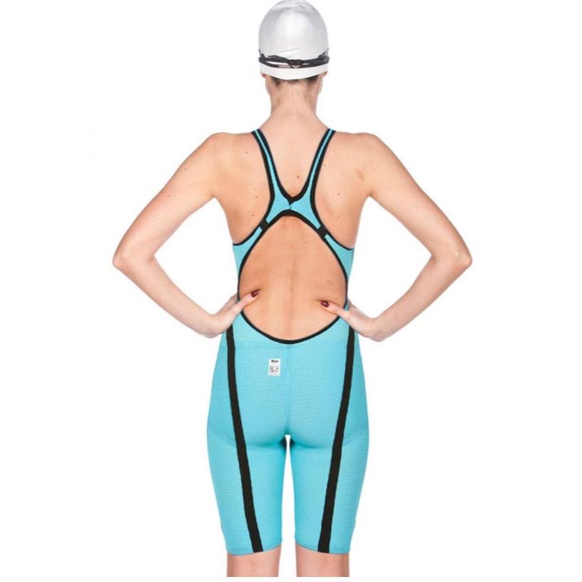 Open Back Turquoise-Black 28 Swimsuit B3729