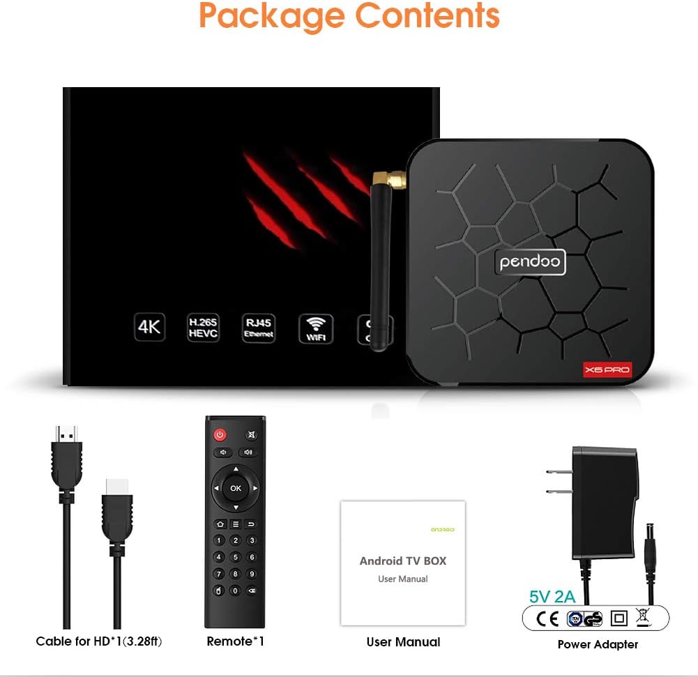 Android TV Box 4GB RAM 32GB ROM Quad-Core 4K H.265 USB3.0 Pack of 2 Q7717