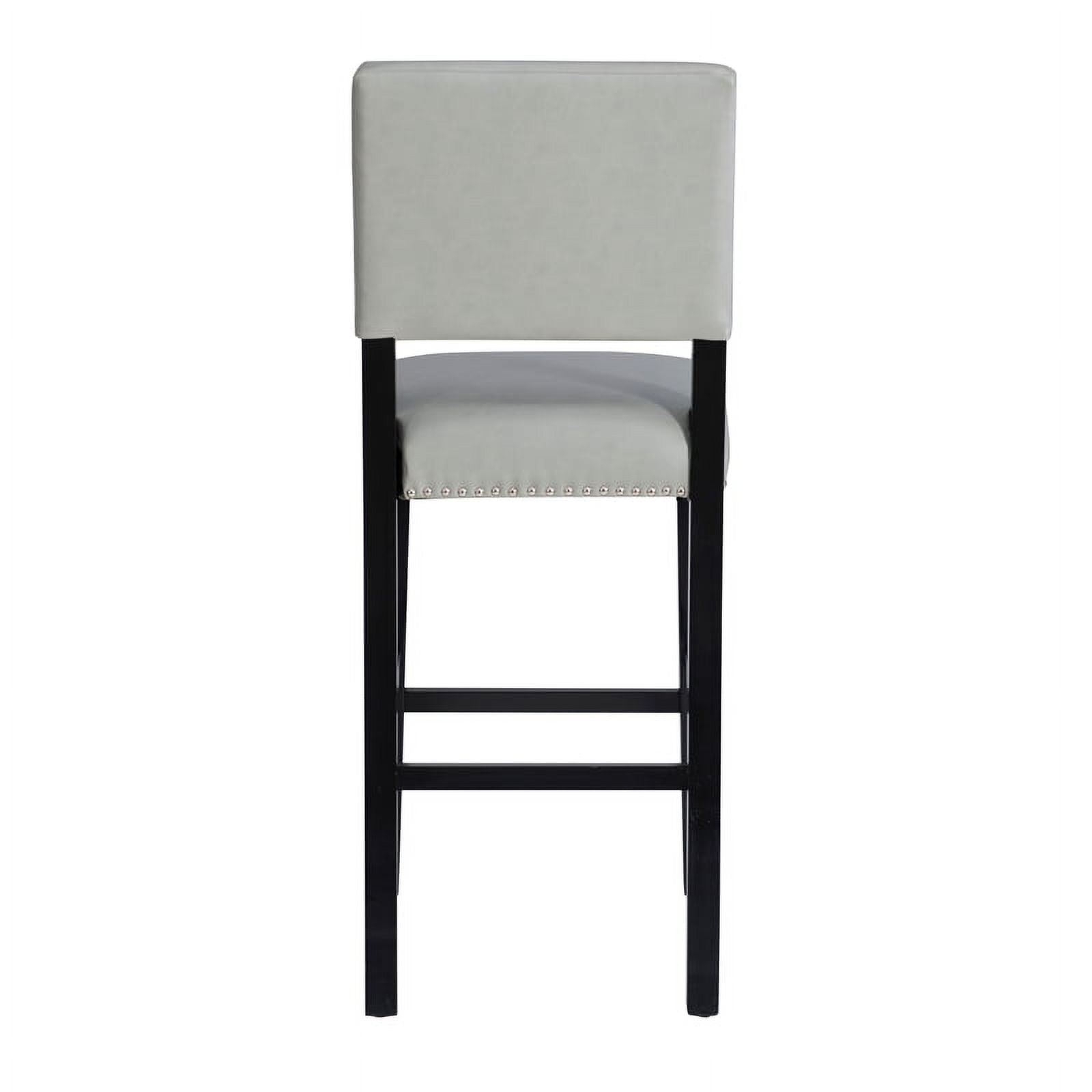 30" Faux Leather & Wood Bar Stool in Dove Gray/Black P31552