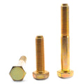 3/4x22-10 x 11x22 Coarse Thread Grade 5 Hex Cap Screw Medium Carbon Steel Yellow Zinc Plated U387