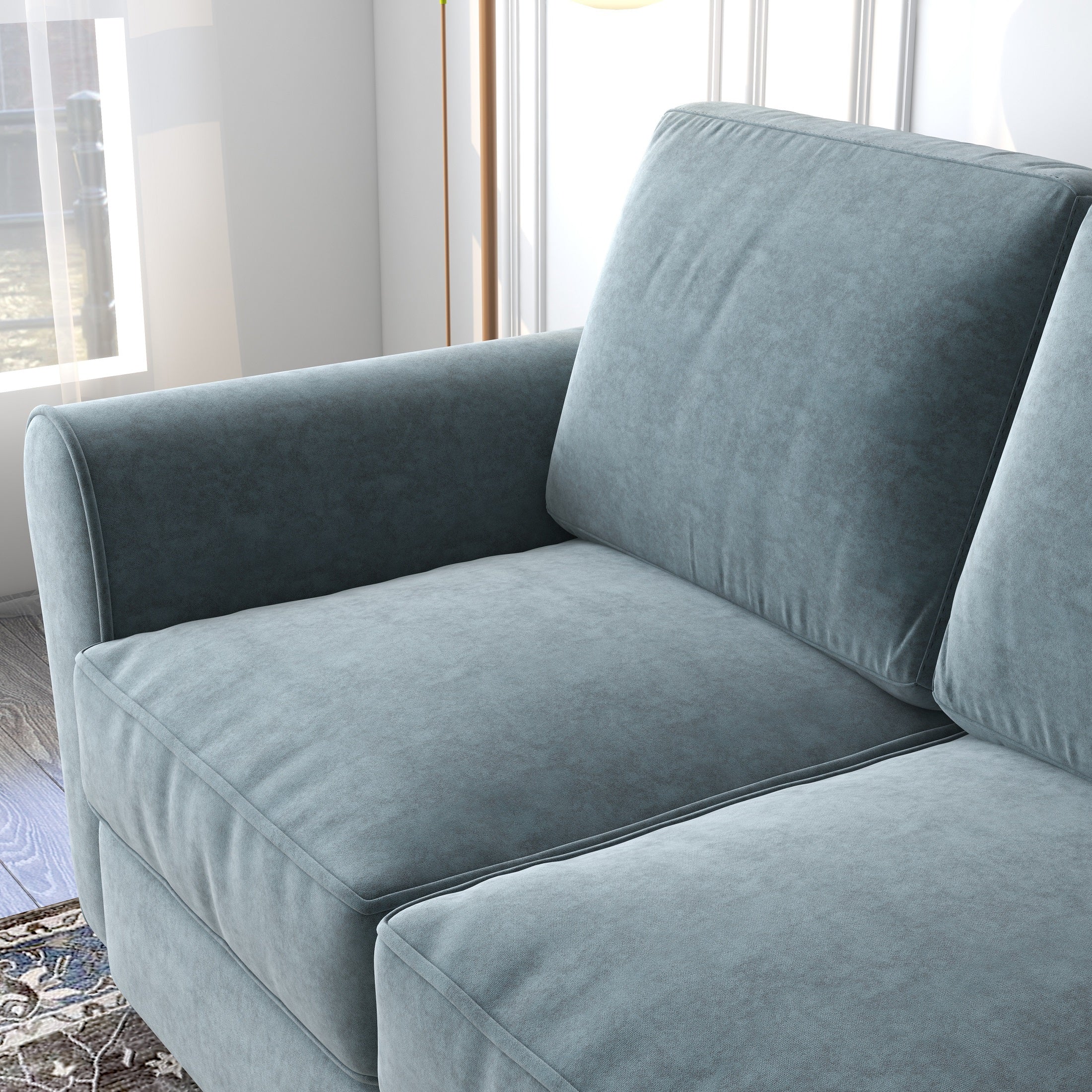 Grey Velvet Loveseat Sofa Covers O8189