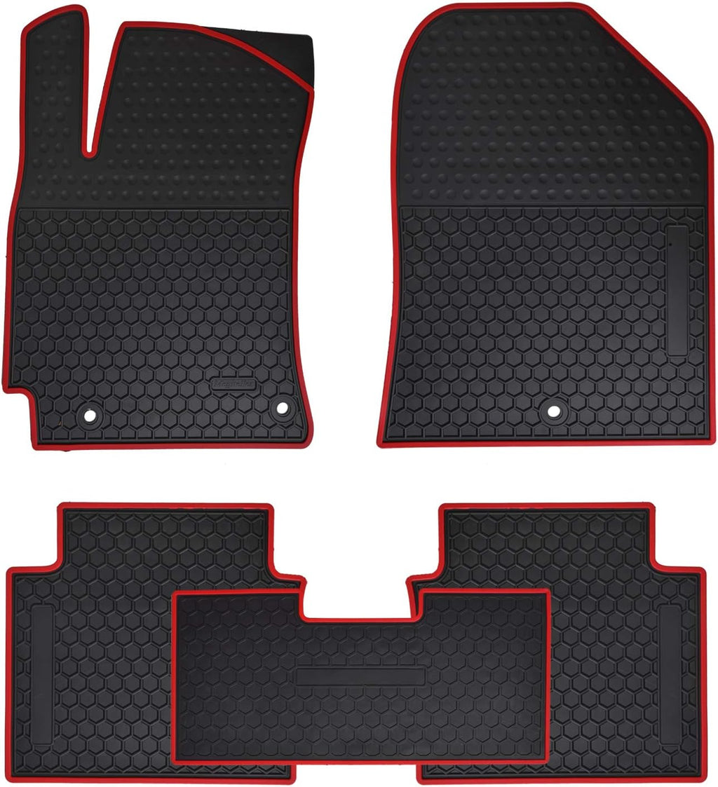 Blue Rubber Car Floor Mats Front and Rear Row Set S23923