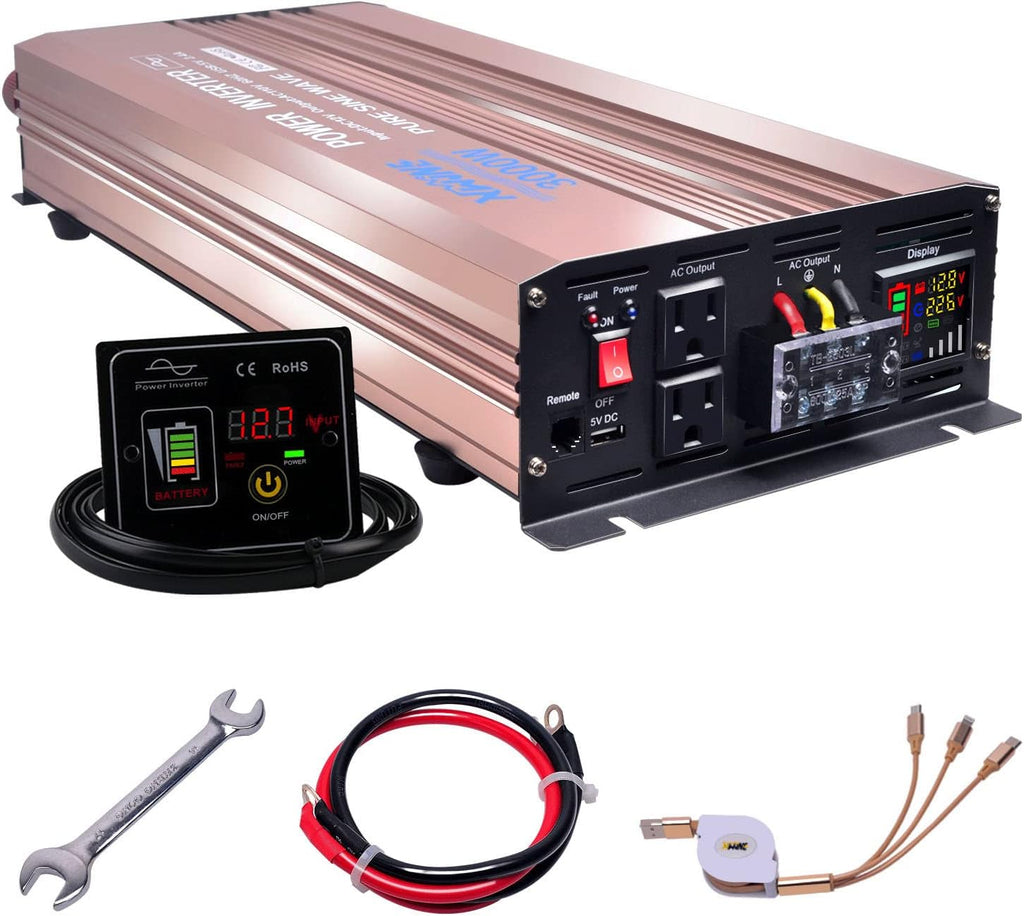 4000 Watts Pure Sine Wave Power Inverter with Remote Control and LED Display N450