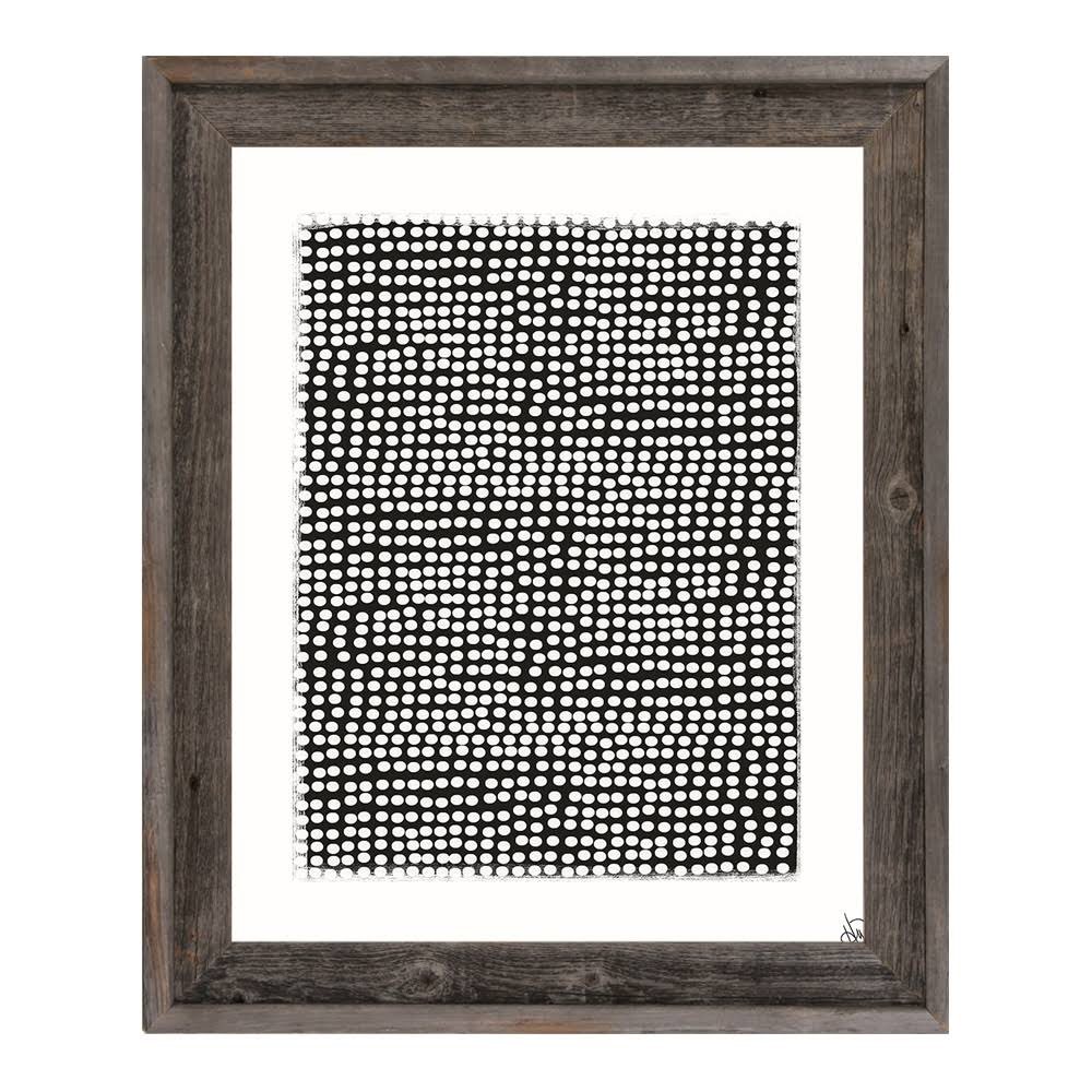 Black on White 20 x 30 Barnwood Framed Canvas F5964