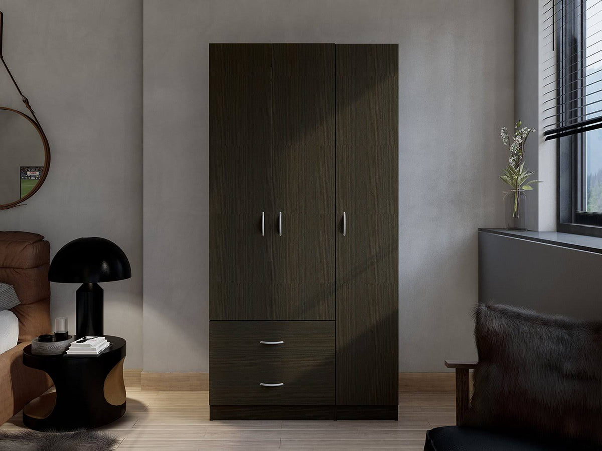 3 Door Armoire Espresso F1701