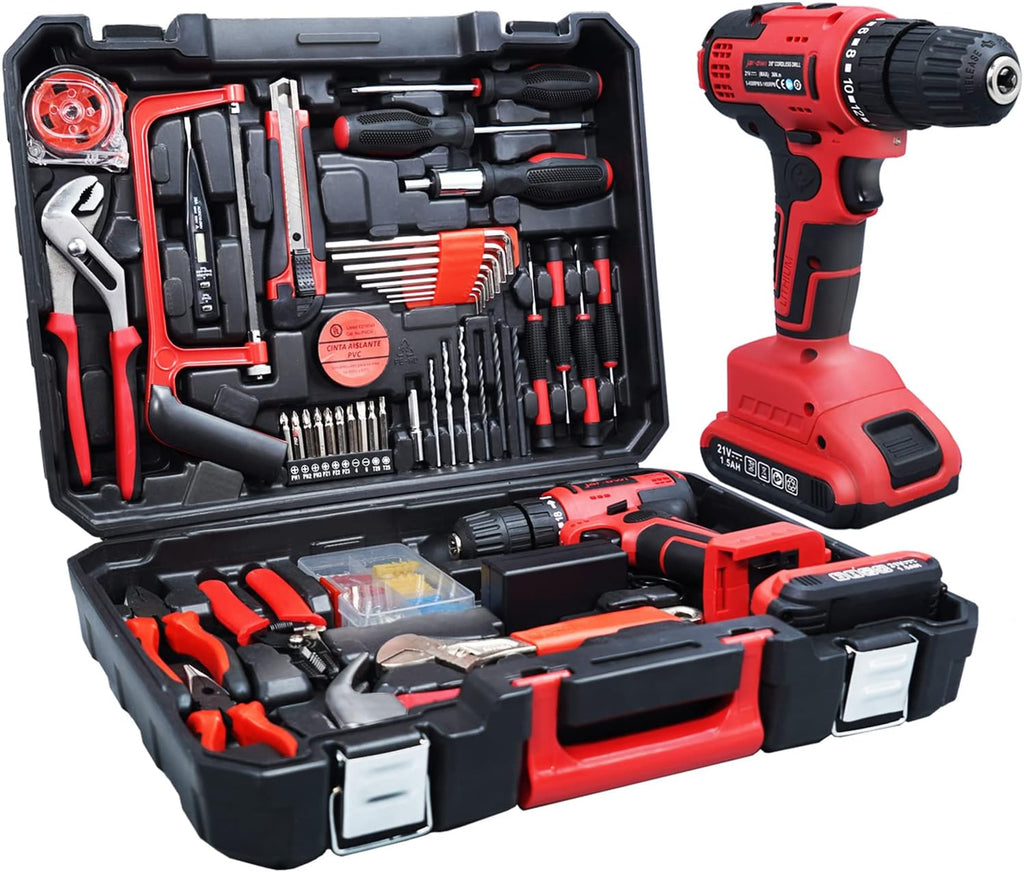 21V Brushless Cordless Drill Driver Kit with Case, 112pcs Bits Accessories Q6571
