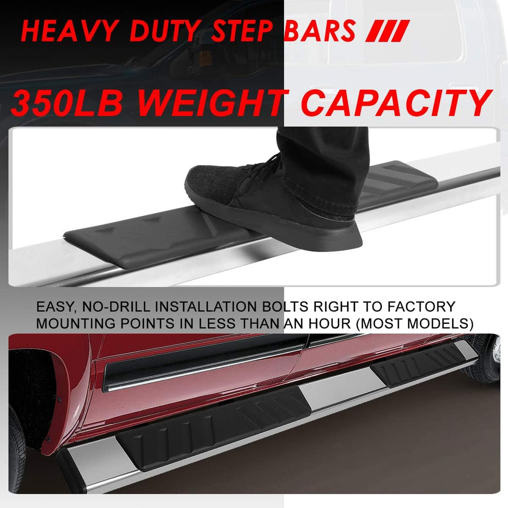 Polished Chrome Stainless Steel Nerf Bar Running Boards A456757