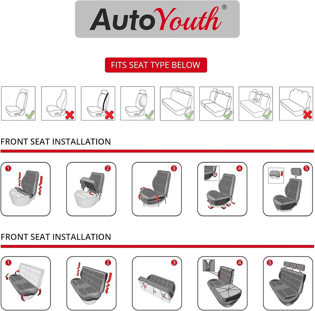 Gray 9pcs Car Seat Covers Full Set R591974