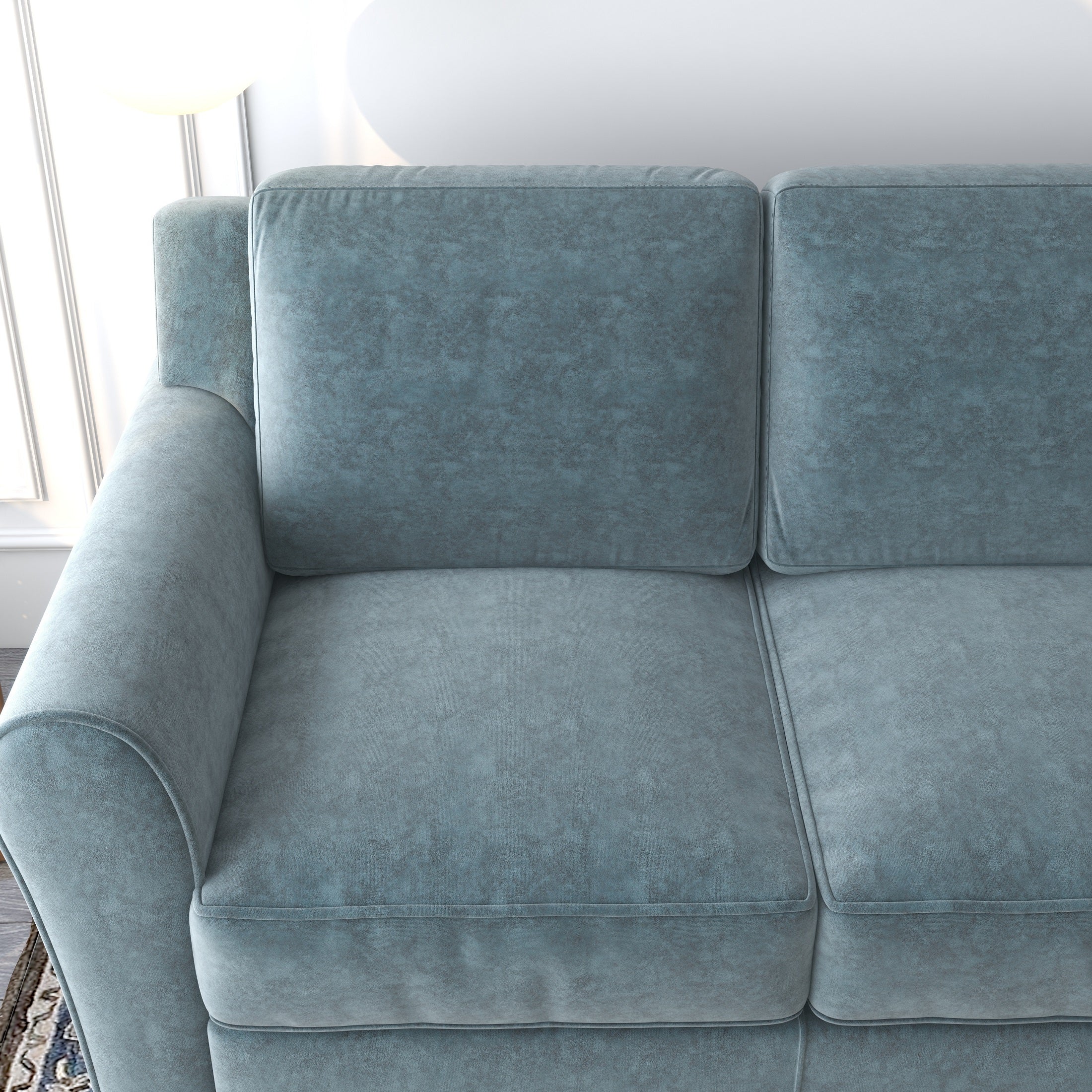 Grey Velvet Loveseat Sofa Covers O8189