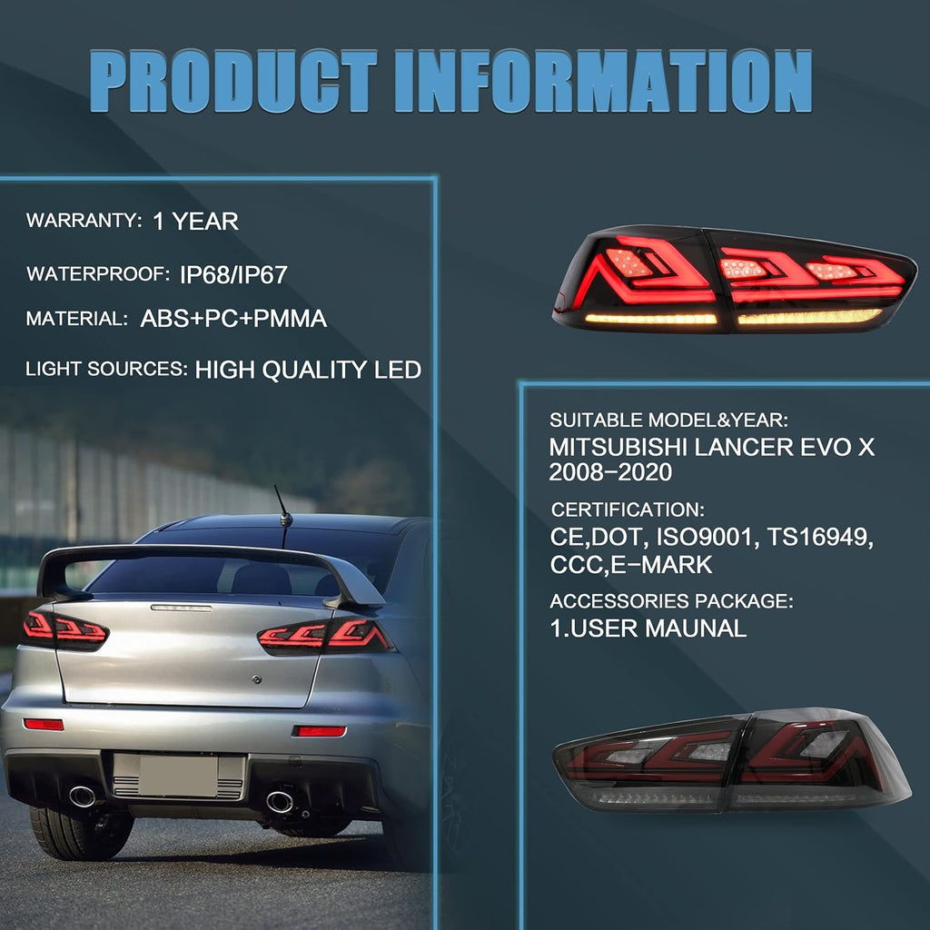 Smoked Taillight for Mitsubishi Lancer EVO X I8215