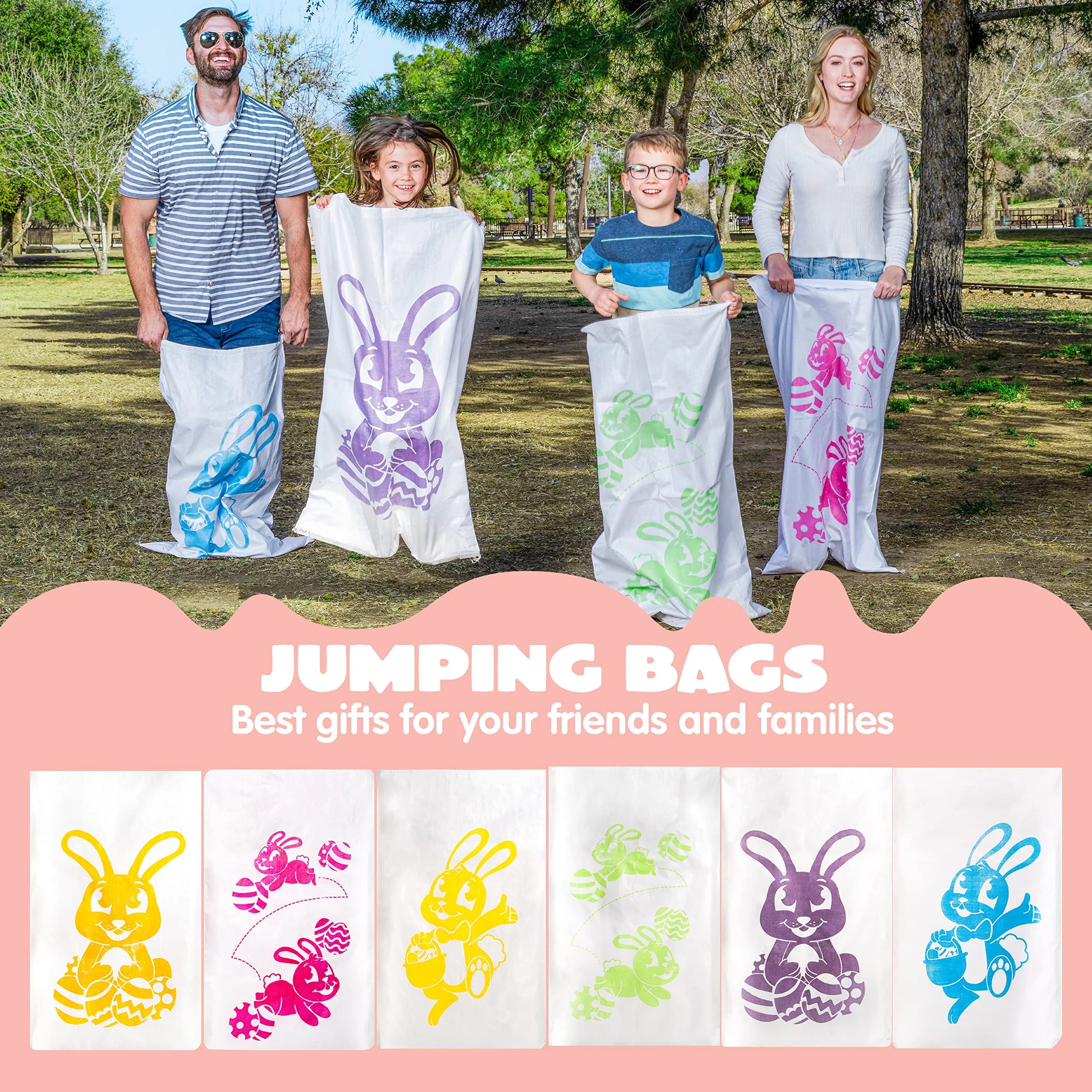 36Pcs 6 Player Easter Potato Sack Race Bags for Kids R187541