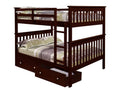 Full Over Full Bunk Bed with Under-Bed Drawers Y687