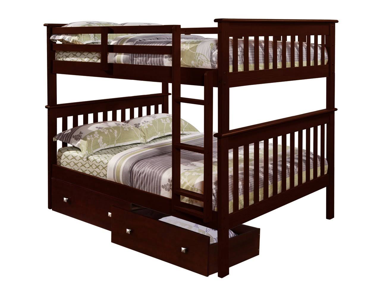 Full Over Full Bunk Bed with Under-Bed Drawers Y687