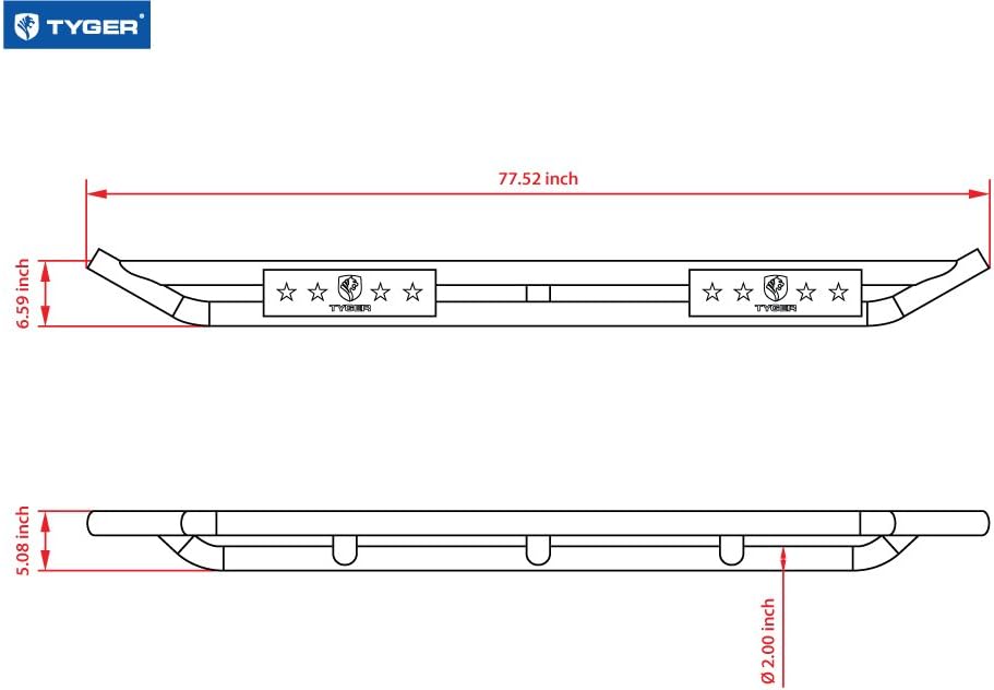 Textured Black Side Step Rails for Crew Cab Q99677