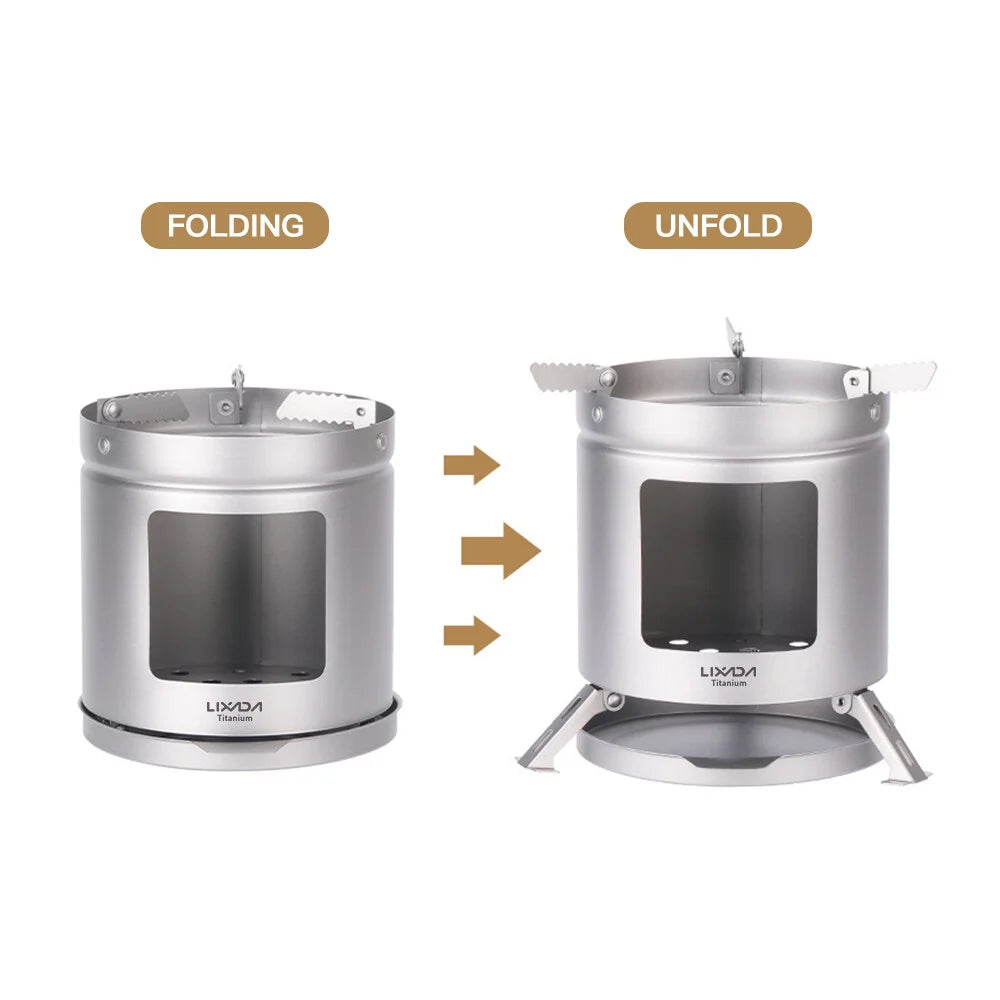Ultralight Folding Titanium Firewood Stove K5576