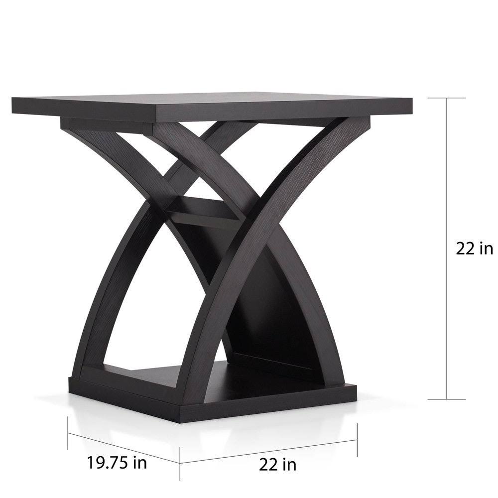 Espresso Brown X-Base End Table Y14296