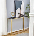 Faux Marble MDF Console Table with Metal Tube Frame G282872