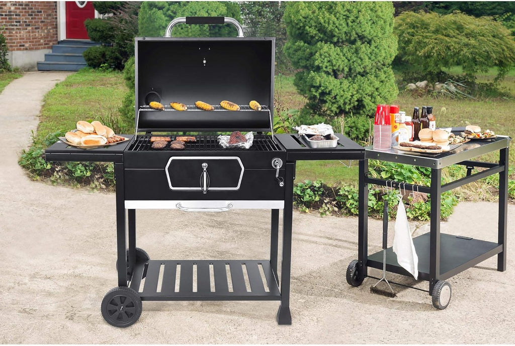 30-Inch Charcoal Grill BBQ Smoker Black J93735