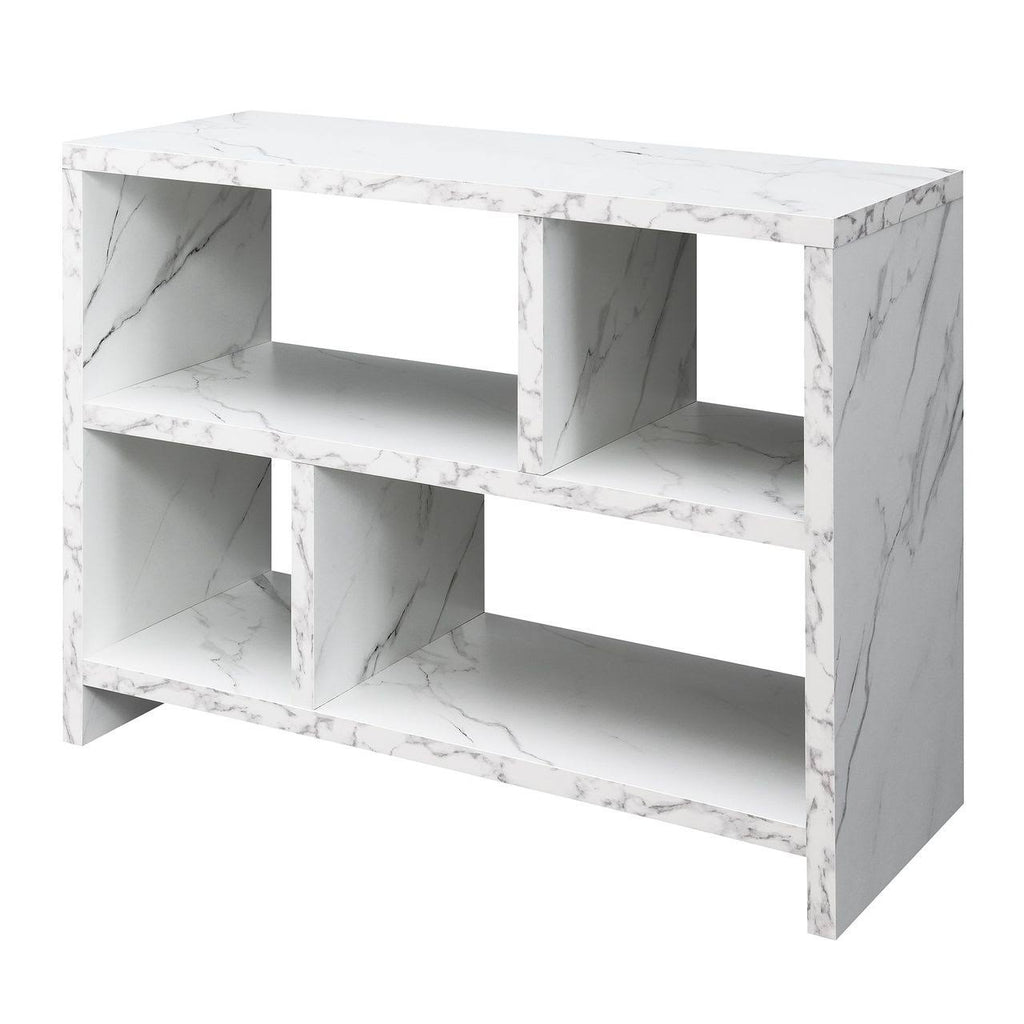 White Faux Marble 3 Tier Bookcase B853