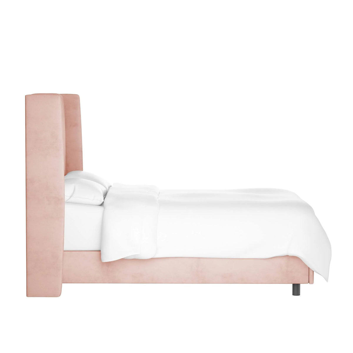 Blush Velvet Wingback Bed D72848