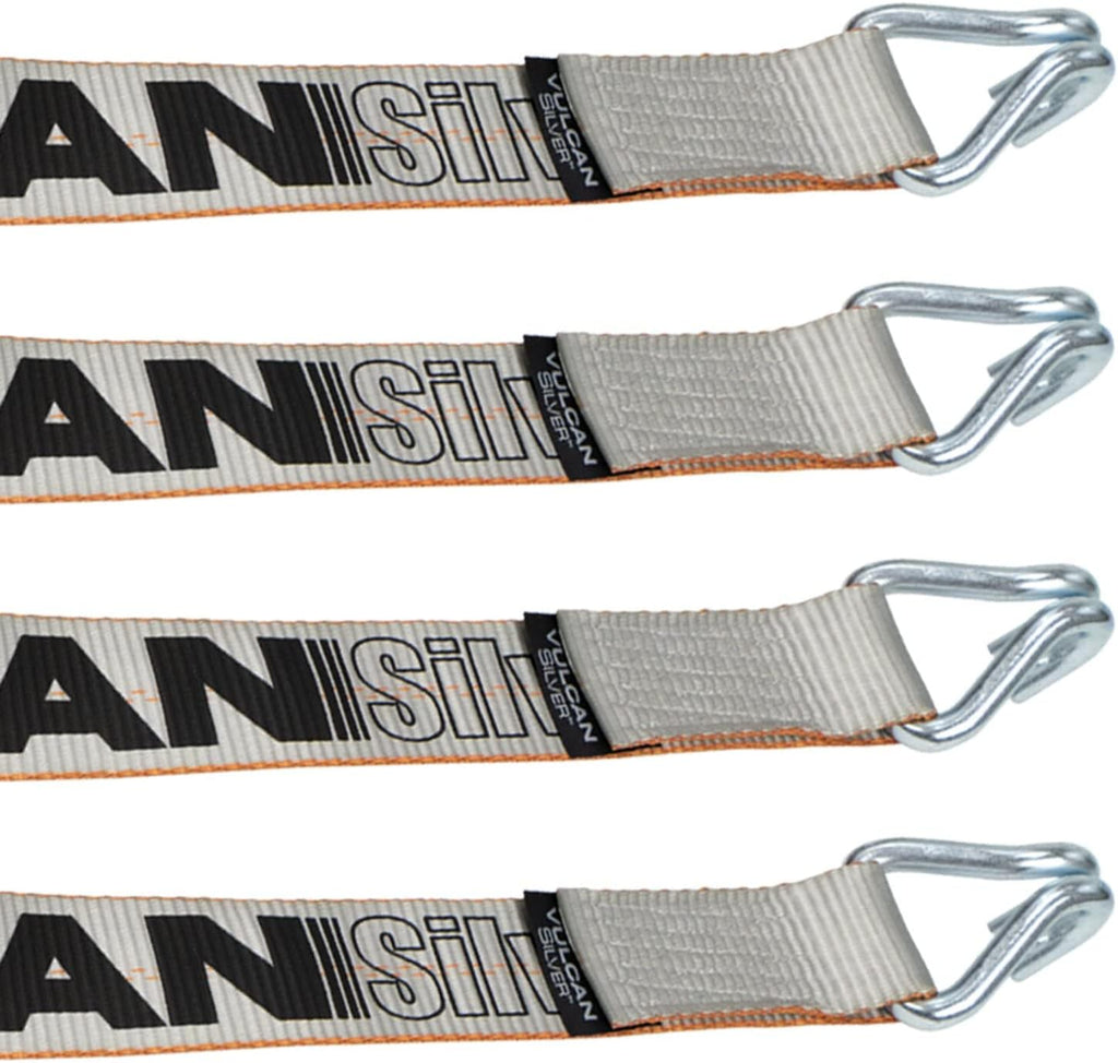 Winch Strap with Heavy Wire Hook, 2 Inch x 15 Foot, 4 Pack, 3,300 Pound Safe Working Load V100270