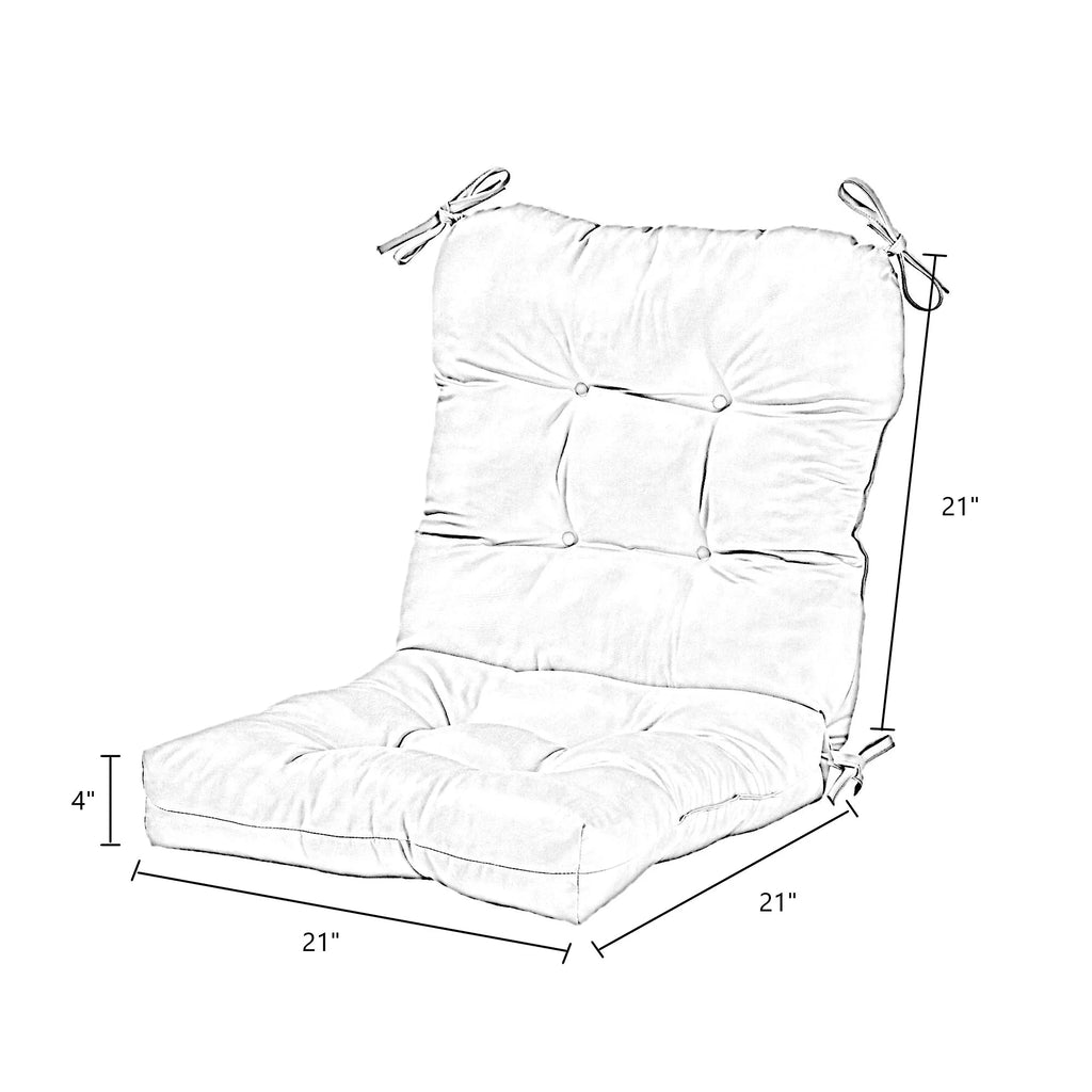 Heather Gray Outdoor Tufted Chair Cushion Set of 2 H749
