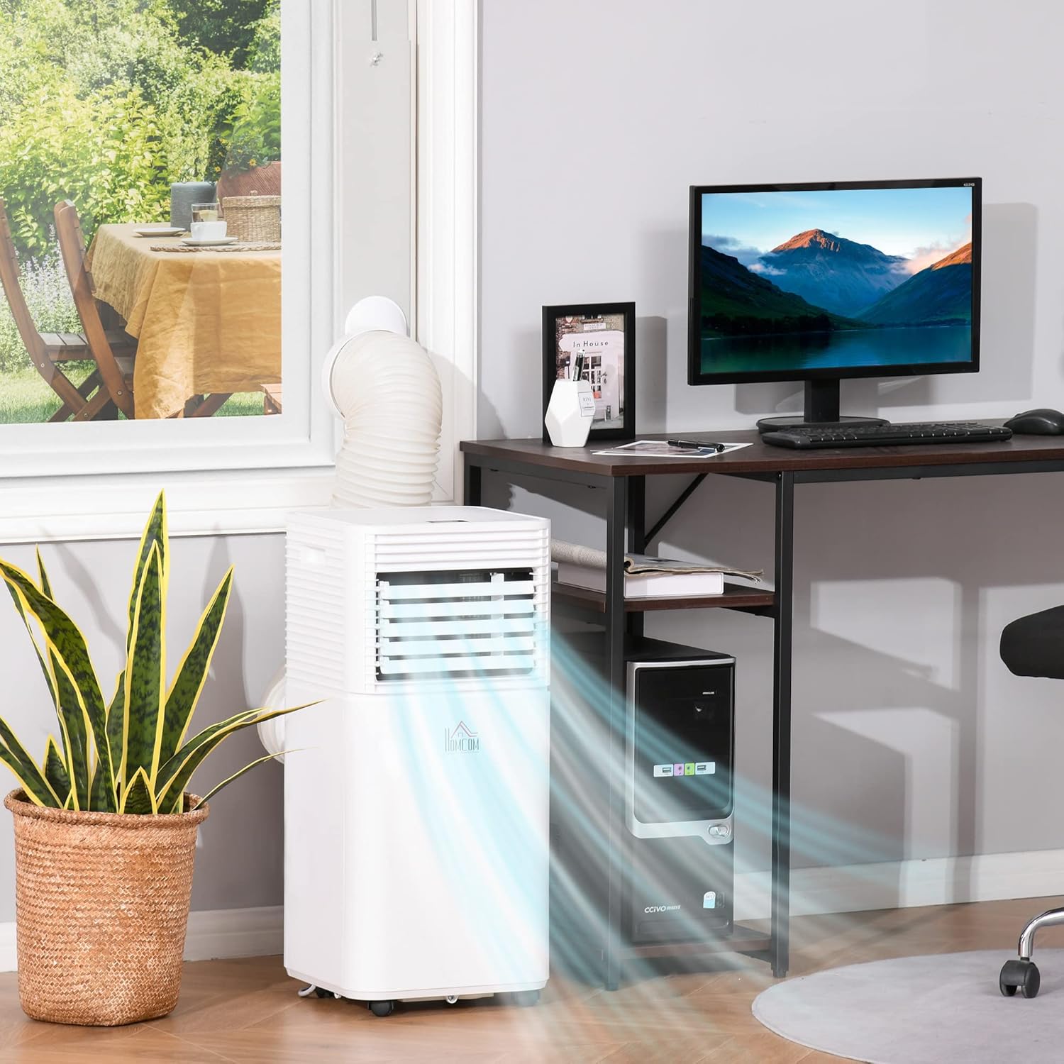 White Mobile Portable Air Conditioner with Remote Control R810521