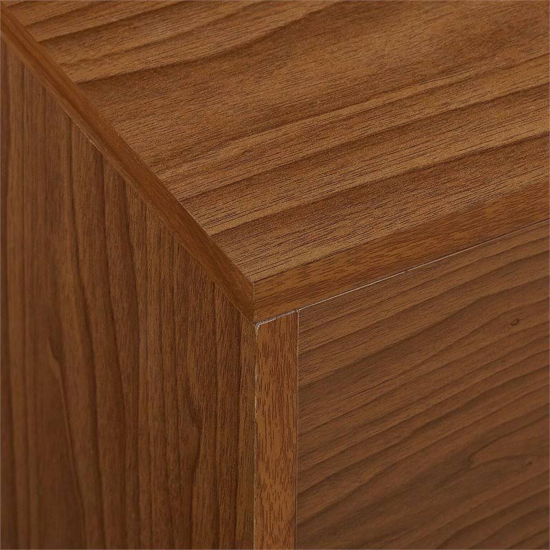 Pecan TV Stand with Black Legs N205822