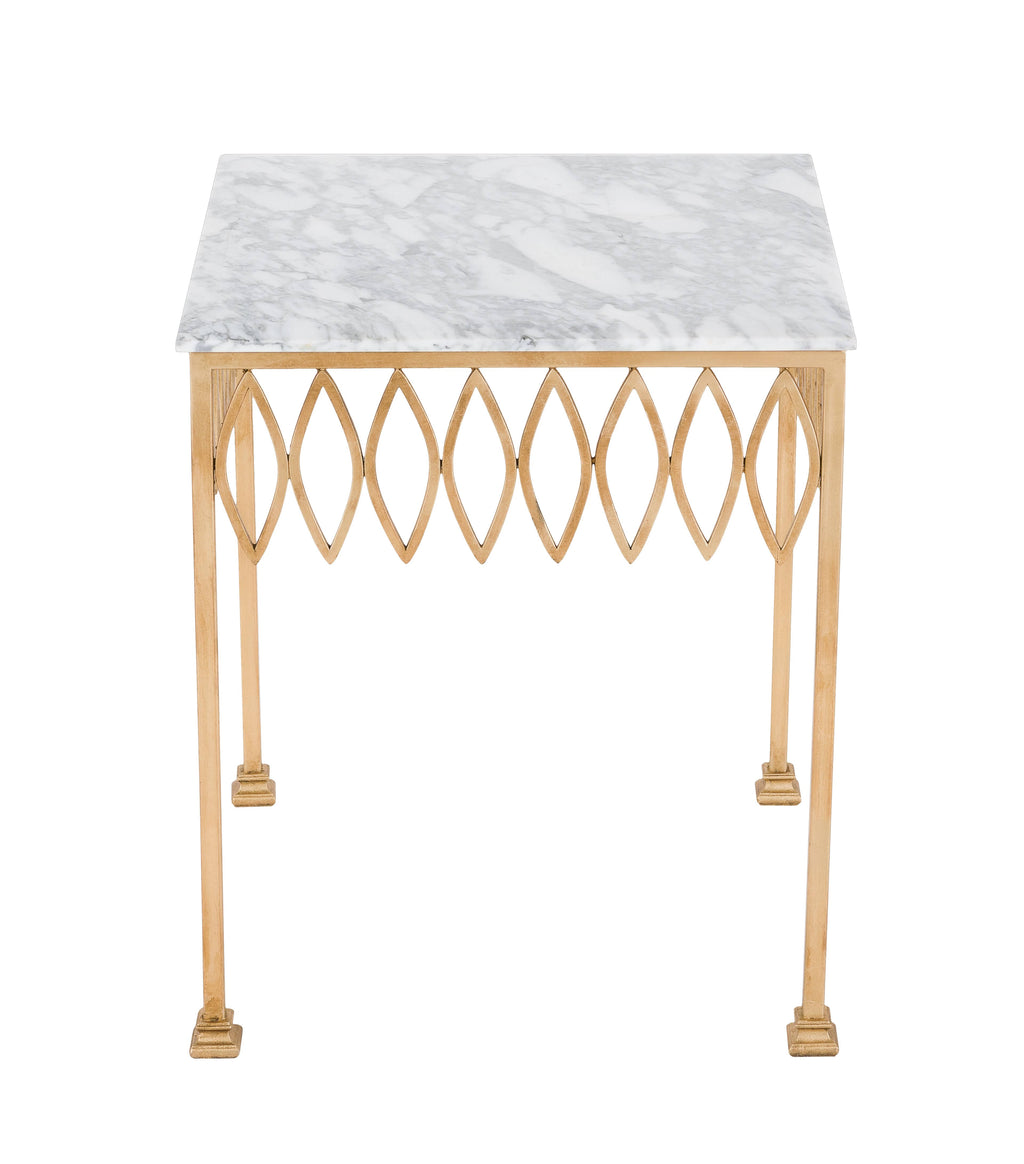 White Marble End Table O5081