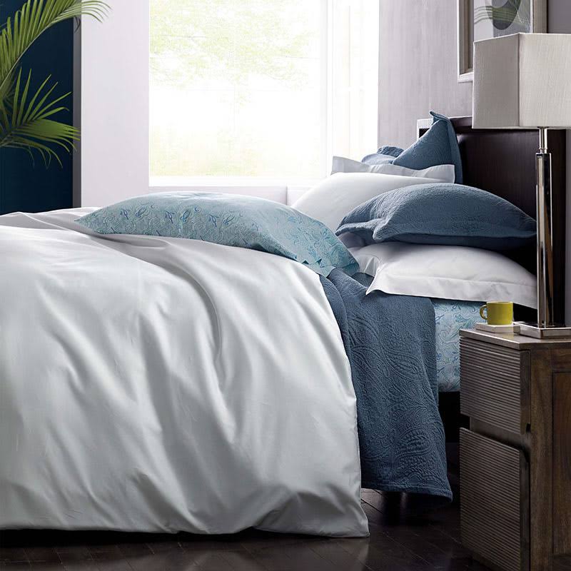 Pale Yellow Solid Twin Egyptian Cotton Sateen Duvet Cover O76827