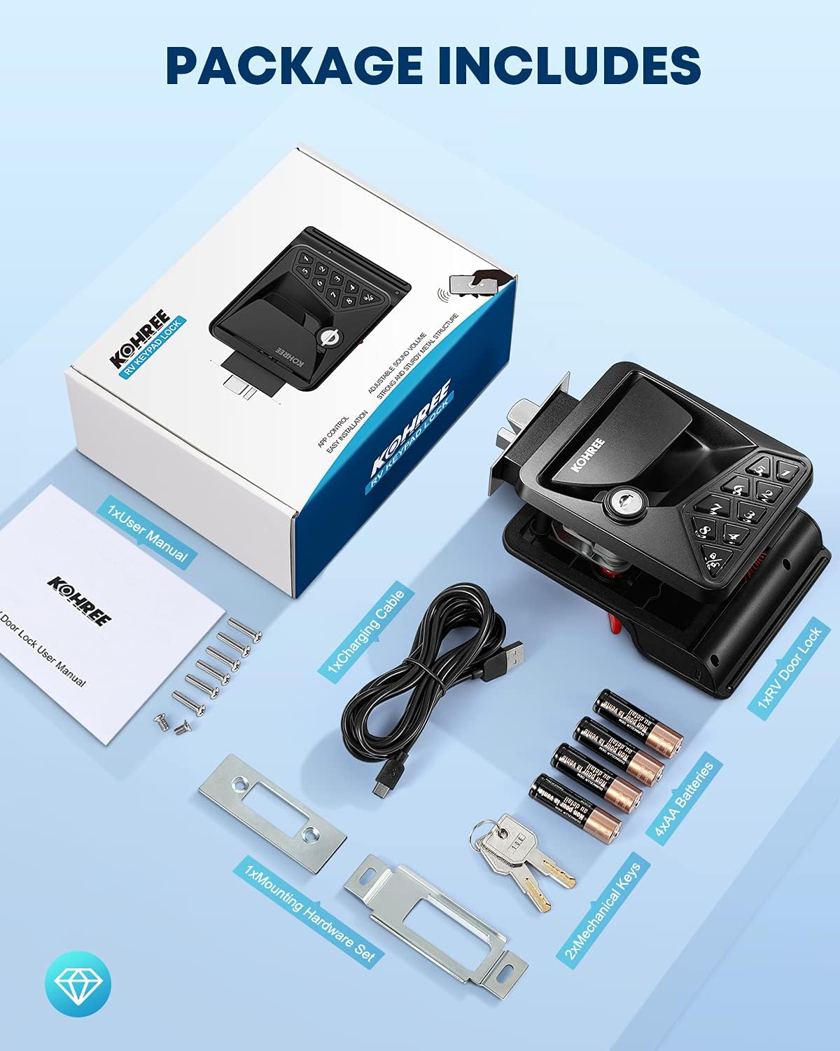 Waterproof Keyless Entry Door Lock with Keypad Deadbolt K63016