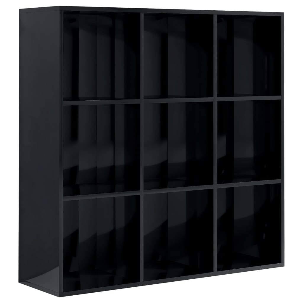 Book Cabinet High Gloss Black Chipboard X65103
