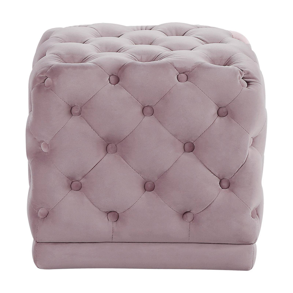 Pink Velvet Ottoman Stool L35722