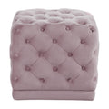 Pink Velvet Ottoman Stool L35722