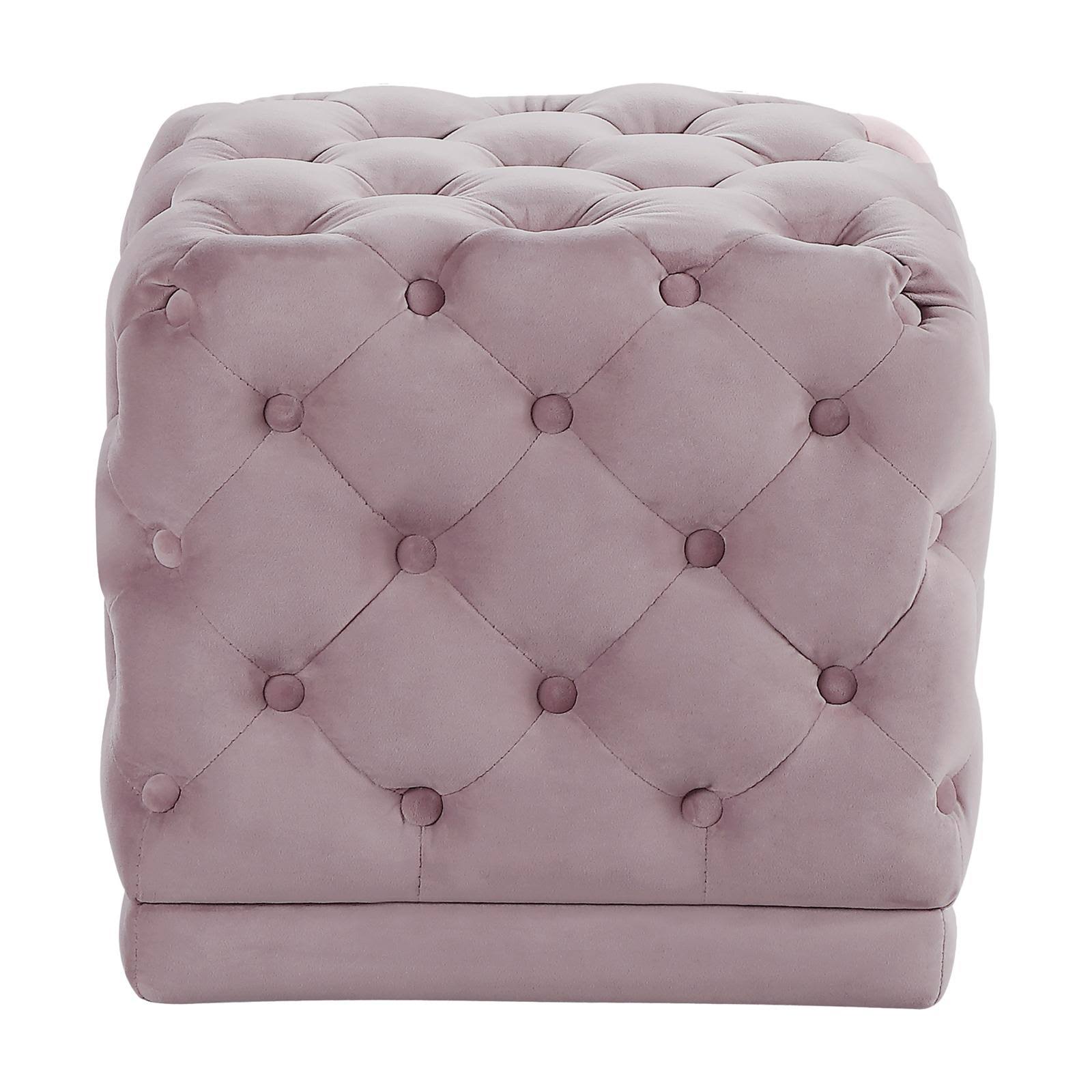 Pink Velvet Ottoman Stool L35722