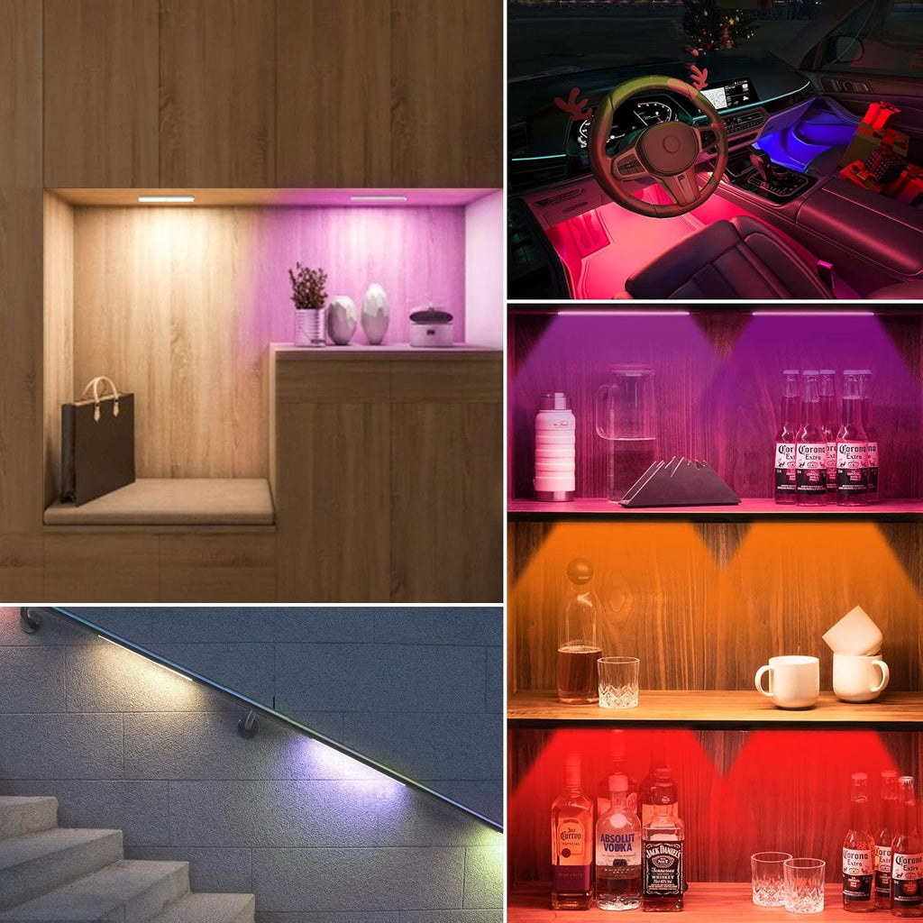 4 Pack Rechargeable Dimmable LED Under Cabinet Lights with Remote Control T77437