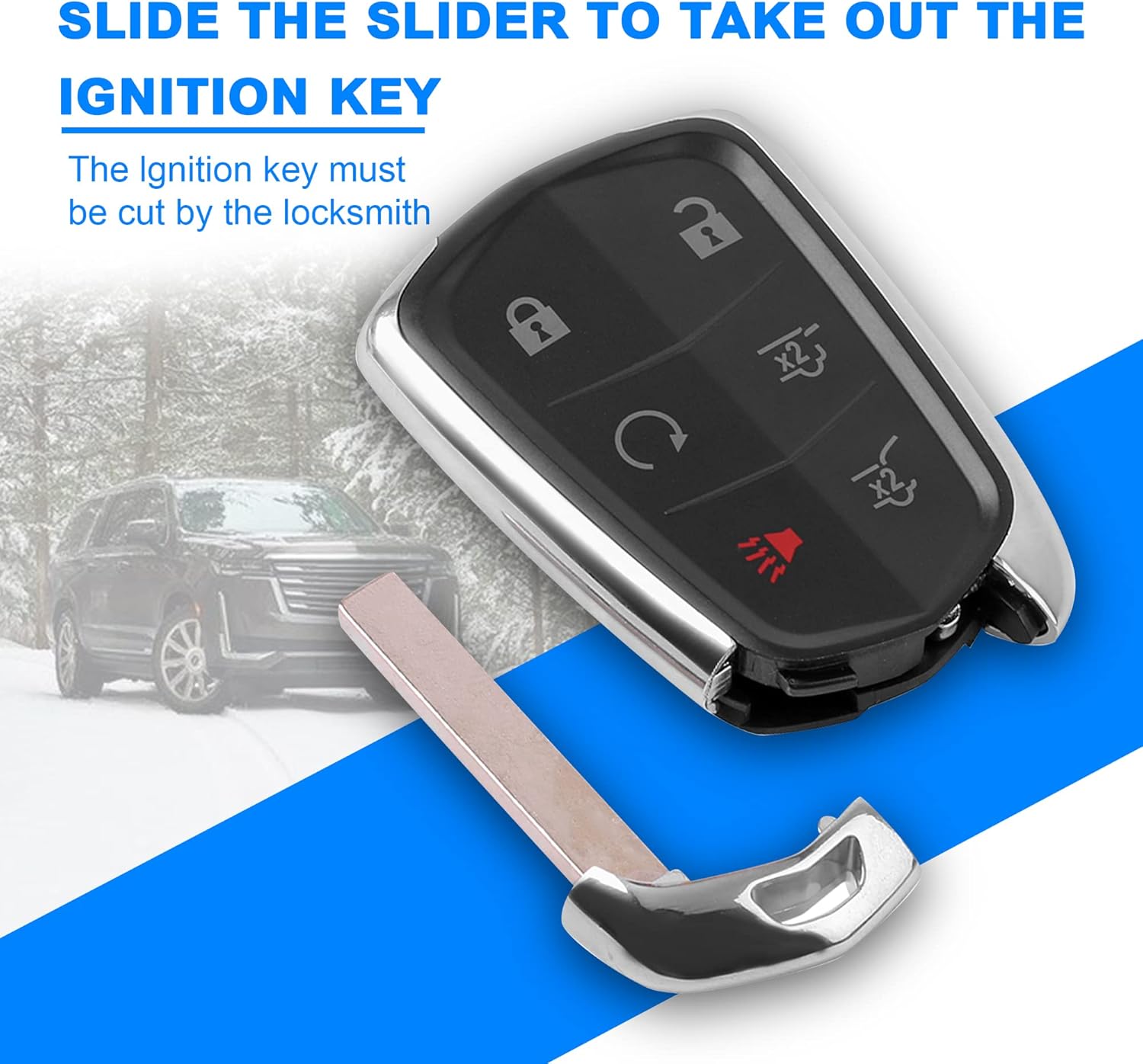 6-Btn Key Fob Remote Control Replacement Car Keyless Entry Q3978