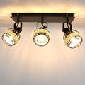 3-Light Rattan LED Track Ceiling Light G78384