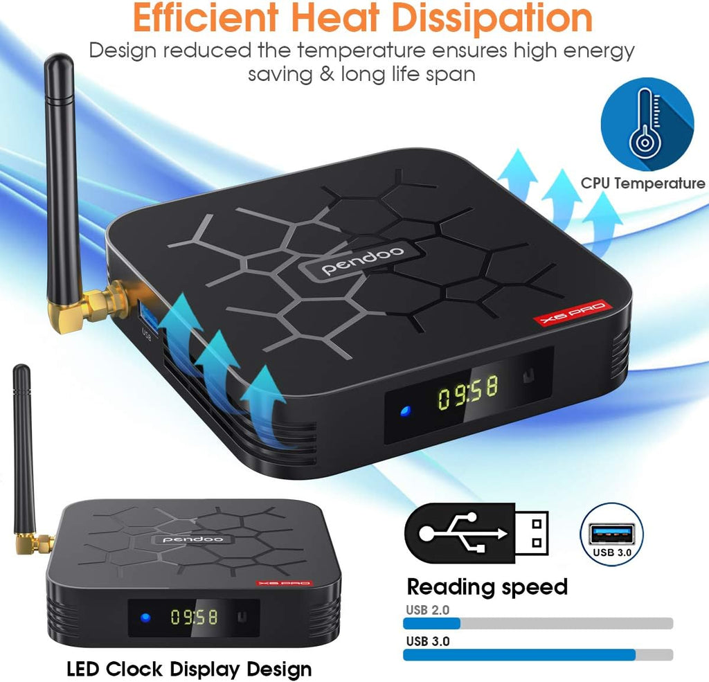 Android TV Box 4GB RAM 32GB ROM Quad-Core 4K H.265 USB3.0 Pack of 2 Q7717