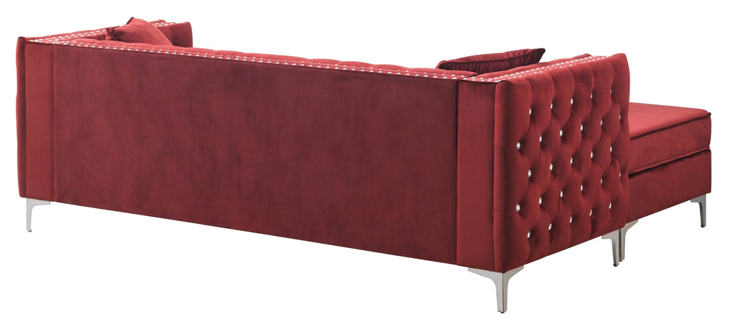 Burgundy Sectional Sofa Chaise J741