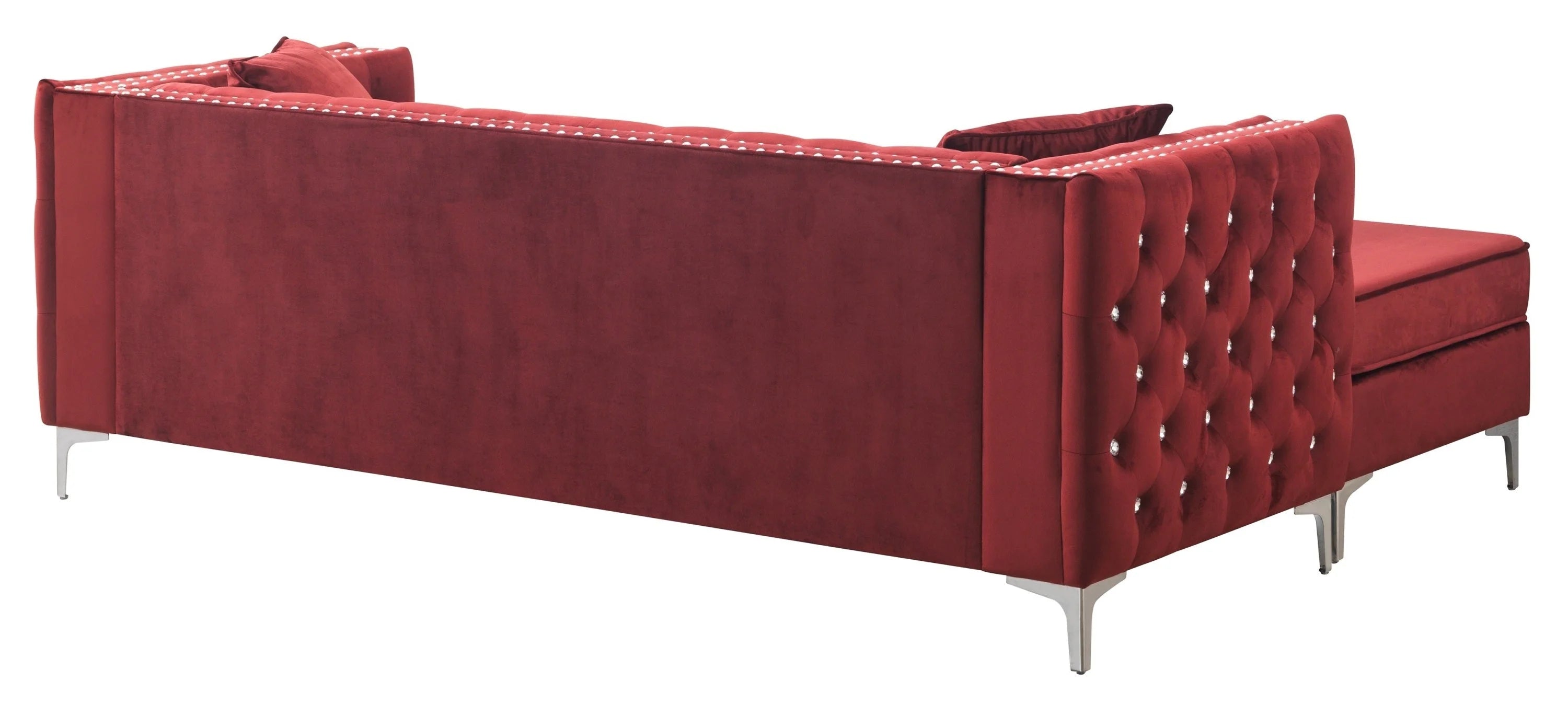 Burgundy Sectional Sofa Chaise J741