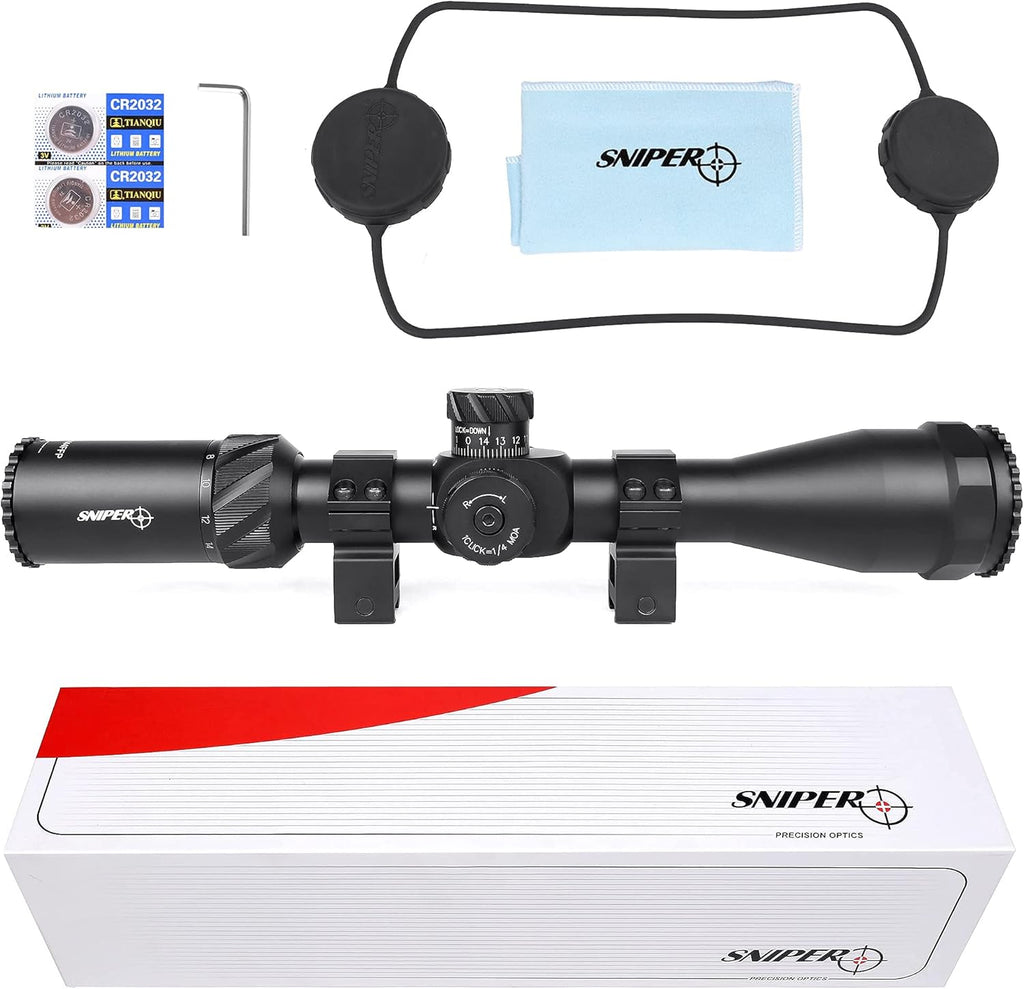 4-14x44 FFP Rifle Scope 30mm Tube with Red/Green Illuminated MOA Reticle S2589