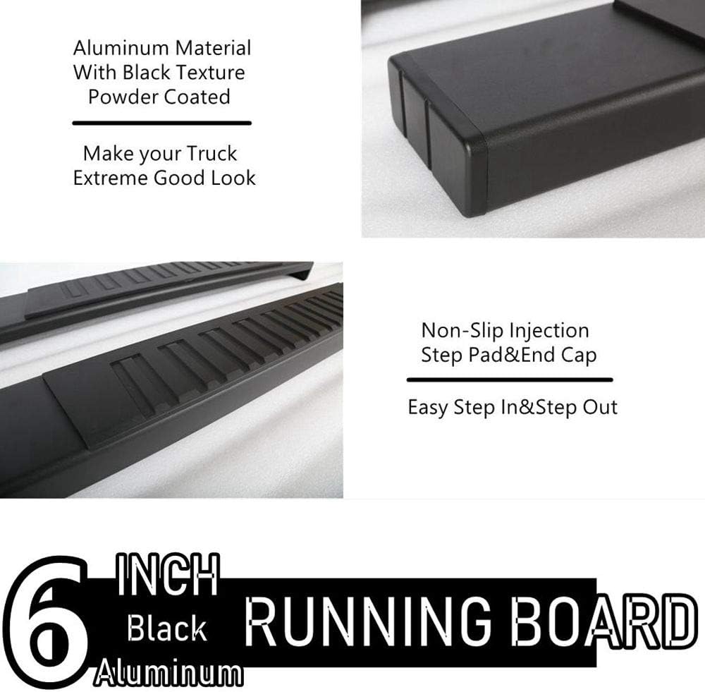 Black Aluminum Matte Black Running Boards Y40603
