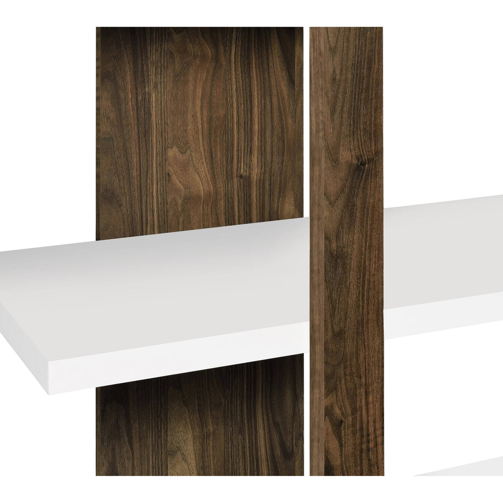 4-Shelf Two-Tone Bookcase Grey Driftwood Cement K336